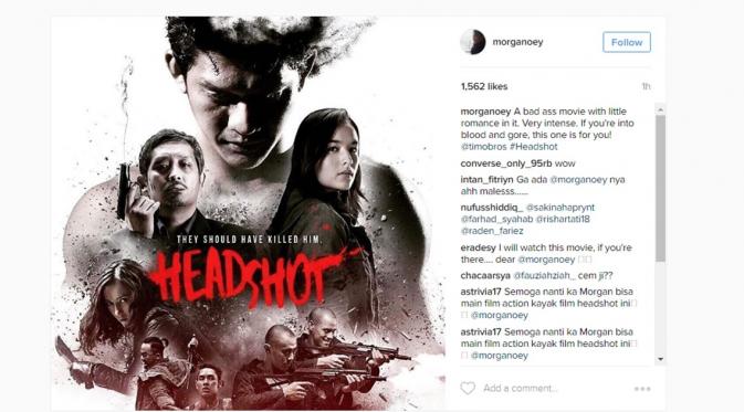 Pujian Morgan Oey untuk Film Headshot. (Instagram/morganoey)