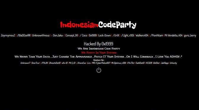 Tampilan website Sari Roti yang diretas hacker. Dok: Istimewa
