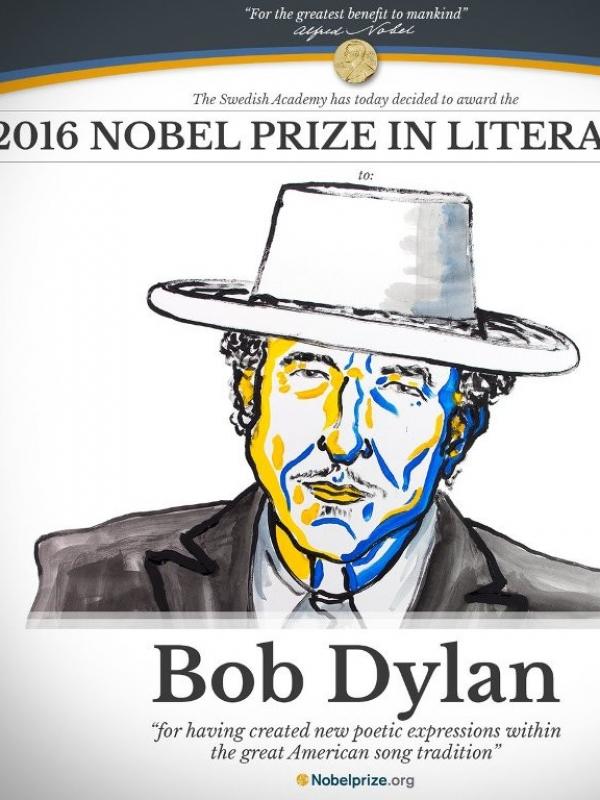 Piagam Bob Dylan sebagai peraih Nobel 2016. foto: Publishers Weekly