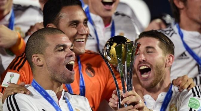 Real Madrid saat menjadi juara Piala Dunia Antarklub 2014. (AFP/Javier Soriano).