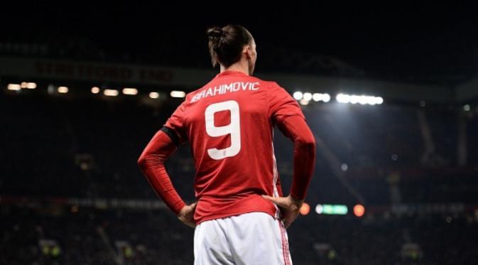 Striker Manchester United asal Swedia, Zlatan Ibrahimovic. (AFP/Oli Scarff)