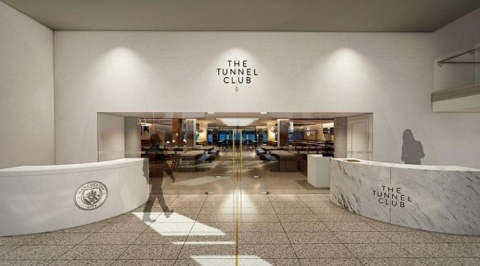 Salah satu area The Tunnel Club yang akan dibangun di Stadion Etihad, markas Manchester City. (City Football Group).