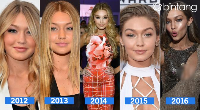 Metamorfosa Gigi Hadid. (Foto: AFP/Bintang.com, Digital Imaging: M Iqbal Nurfajri/Bintang.com)