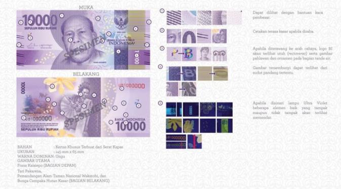 Uang rupiah baru pecahan Rp 10 ribu kertas. (Foto: BI)