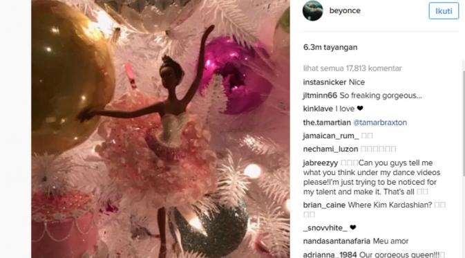 Hiasan Natal yang dipamerkan Beyonce (Instagram)