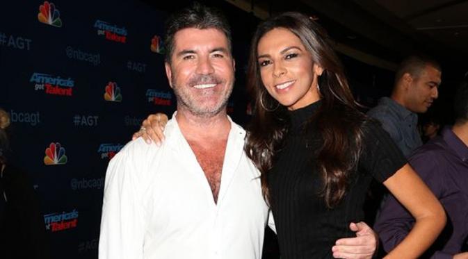 Simon Cowell dan Terry Seymour saling mengenalkan anak masing-masing (Foto:Mirror)