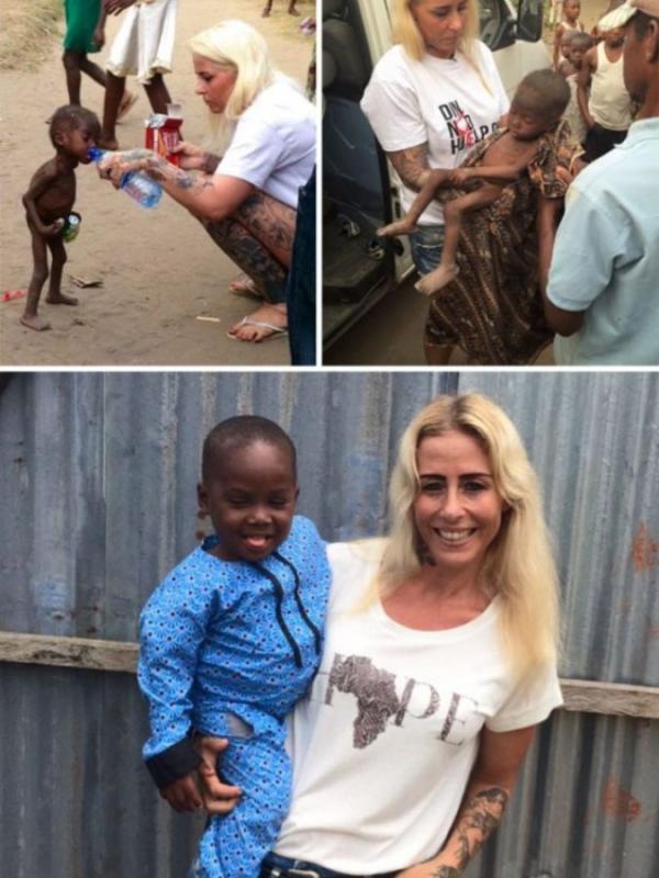 Wanita Denmark selamatkan seorang anak Nigeria yang diterlantarkan ortunya karen dikira penyihir. (Via: boredpanda.com)