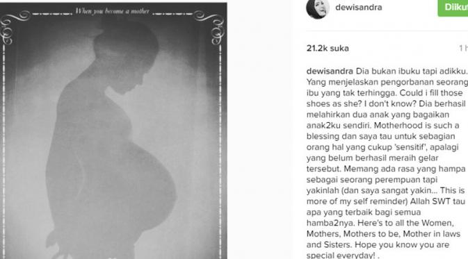 Dewi Sandra masih berharap memiliki momongan dari rahimnya (Foto:Instagram)