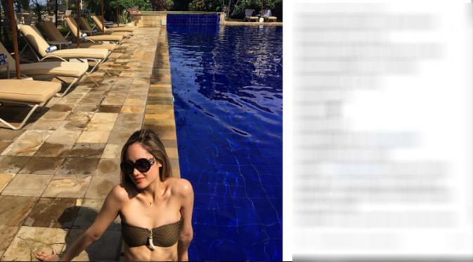 Cinta Laura nikmati sinar matahari di pinggir kolam renang (Foto:Instagram)