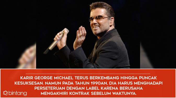 Kontroversi kehidupan membuat George Michael berhasil lahirkan karya-karya hebat (Desain: Nurman Abdul Hakim/Bintang.com)