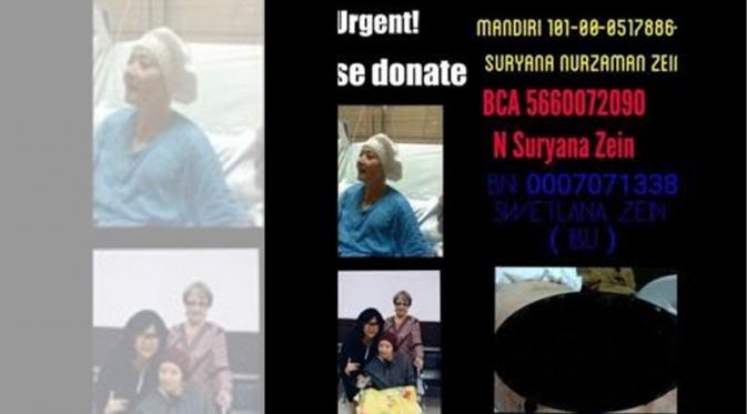 Yana Zein kekurangan dana untuk obati kankernya? (Foto:Facebook)