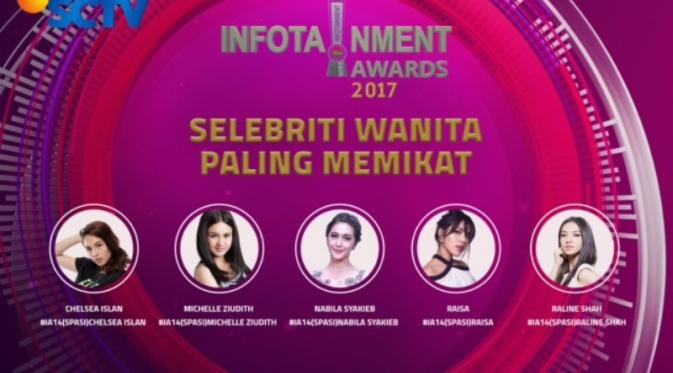Selebriti Wanita Paling Memikat di Infotainment Awards 2017. (SCTV)