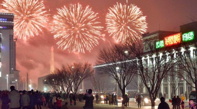 Foto malam tahun baru di Korea Utara. (Foto: marketwatch.com)
