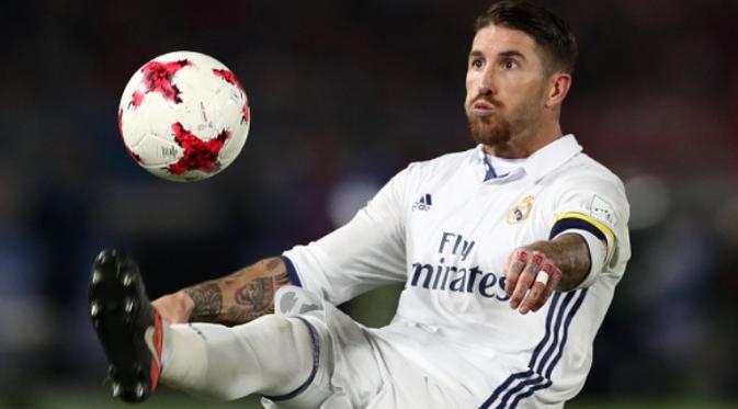 Bek Real Madrid asal Spanyol, Sergio Ramos. (AFP/Behrouz Mehri)