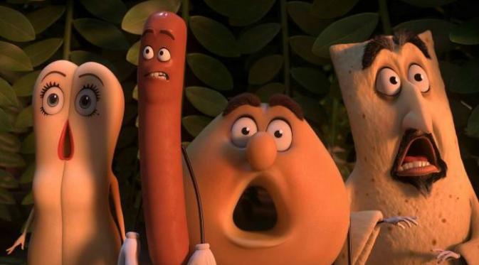 Cuplikan film Sausage Party, yang sebenarnya untuk dewasa.(Sumber news.com.au)