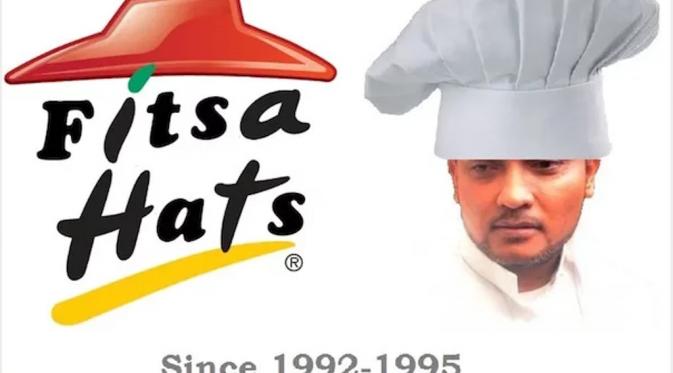 Salah tulis Pizza Hut jadi Fitsa Hats, tempat kerja Habib Novel dulu kini jadi bahan meme netizen. (Foto: Istimewa)