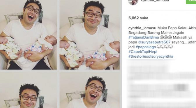 Surya Saputra bahagia bisa menjaga anak-anaknya (Foto: Instagram)