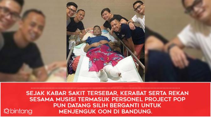 Semangat Oon Project Pop untuk Sembuh Pasca Lewati Masa Kritis. (Desain: Nurman Abdul Hakim/Bintang.com)