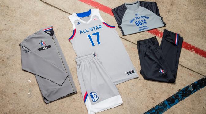 Kostum yang akan dipakai tim Timur pada NBA All Star 2017. (Bola.com/Adidas)