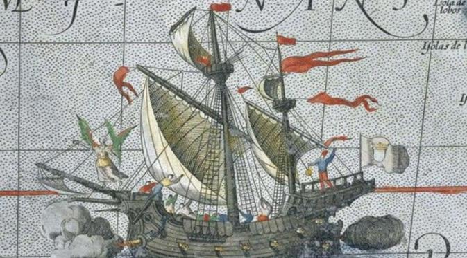 Kapal Flor de la Mar konon menyimpan harta karun Rp 34,6 triliun (Public Domain)