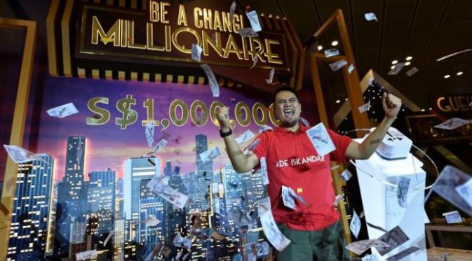 Wisatawan Indonesia berhasil menang undian dari Bandara Changi dalam Be a Changi Millionaire sebesar 9 miliar rupiah. (Foto:Channelnewsasia.com)