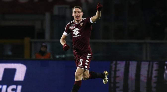 Striker Torino asal Italia, Andrea Belotti. (AFP/Marco Bertorello)