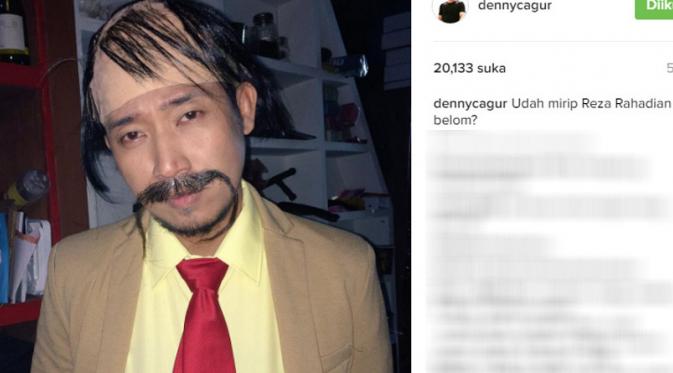 Denny Cagur berdandan ala Reza Rahadian (Foto: Instagram)