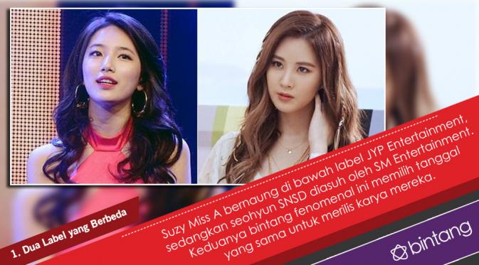 Suzy Miss A dan Seohyun SNSD merilis lagu di waktu yang bersamaan. (Desain: Nurman Abdul Hakim/Bintang.com)