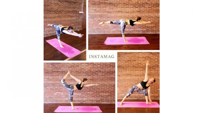 Inul Daratista saat memamerkan gerakan yoga. (Instagram - @inul.d)