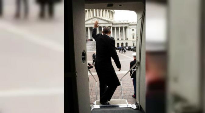 Momen-momen terakhir Barack Obama meninggalkan Gedung Putih. (Sumber Instagram/@petesouza)