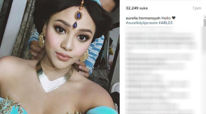 Aurel Hermansyah berdandan ala Putri Jasmine (Foto: Instagram)