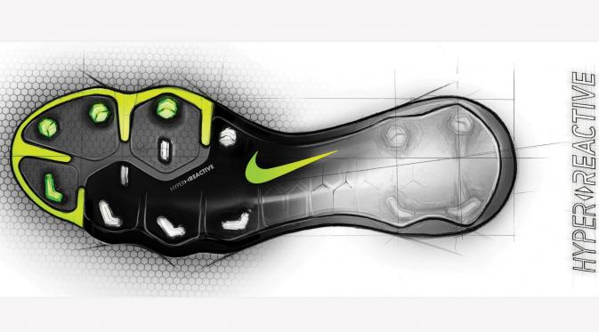 Sketchbook teknologi dalam Nike Hypervenom III. (Dok. Nike).