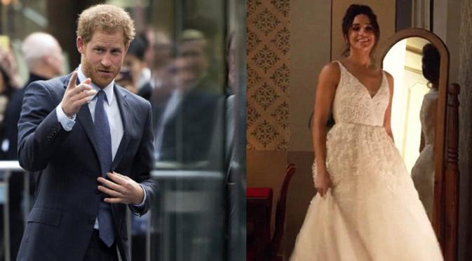 Delapan bulan menjalin cinta, Pangeran Harry dan Meghan Markle dikabarkan akan segera bertunangan dan menikah. Terbukti dengan Meghan yang terlihat tengah mengenakan gaun pengantin. (AFP/Bintang.com)