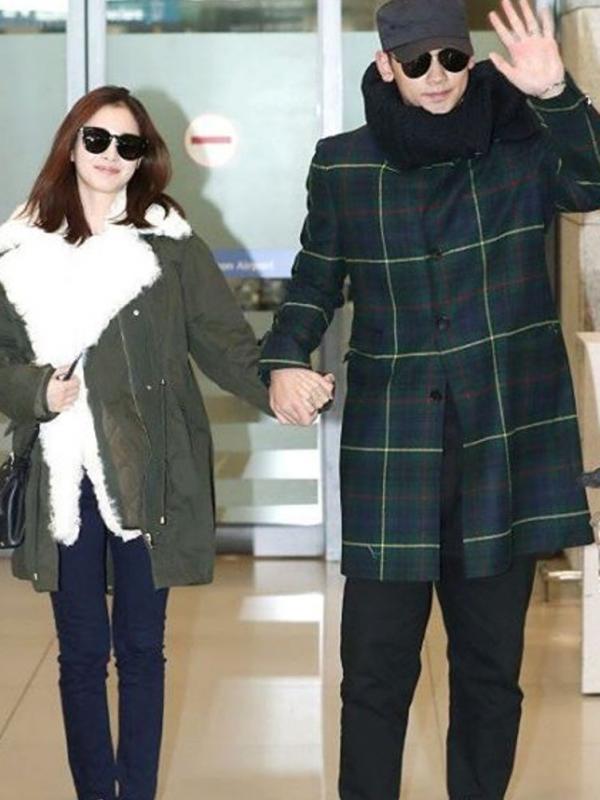 Rain dan Kim Tae Hee kembali ke Korea usai bulan madu di Sumbawa, Nusa Tenggara Barat.