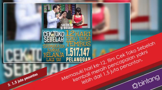 5 Catatan Rekor Penonton Film Cek Toko Sebelah. (Foto: Instagram/ctsmovie, Desain: Nurman Abdul Hakim/Bintang.com)