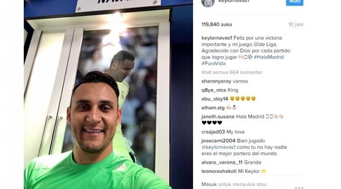 Status kiper Real Madrid Keylor Navas (Instagram)