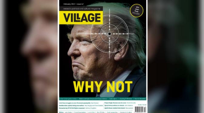 Trump terlihat sebagai target penembakan dalam sampul Village (Village)