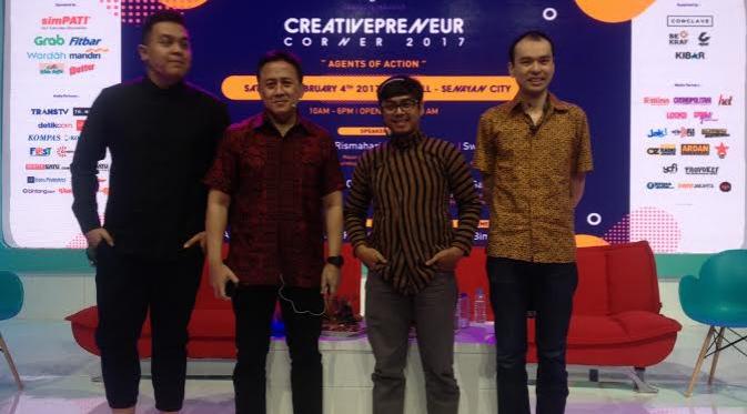 Sweta Kartika jadi pembicara di acara creativepreneur corner 2017 di Hall Senayan City, Jakarta Pusat 4 Februari 2017 | foto : Dadan