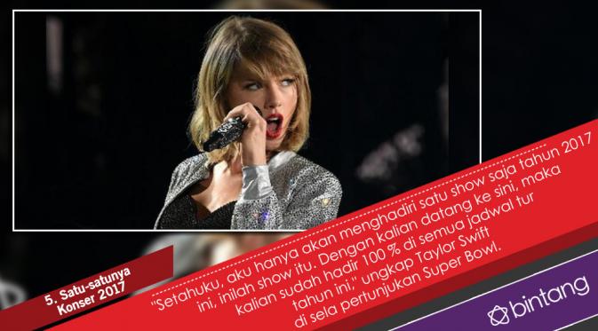 2017 sepertinya akan menjadi tahun tanpa lantunan musik Taylor Swift. (Desain: Nurman Abdul Hakim/Bintang.com)