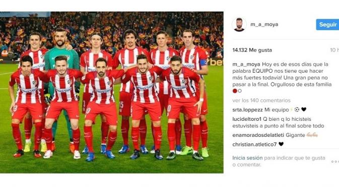 Curhat kiper Atletico Madrid, Miguel Angel Moya (Instagram)