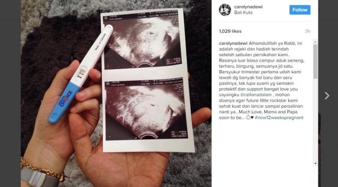 Cella Kotak dan istri umumkan kehamilan melalui Instagram. [foto: instagram/cellanadalam]
