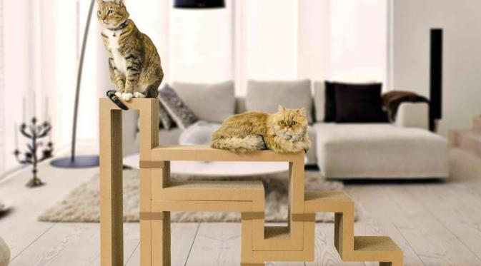 Furnitur khusus ini akan jaga rumah Anda dari goresan kuku kucing. (Foto : inhabitat.com)