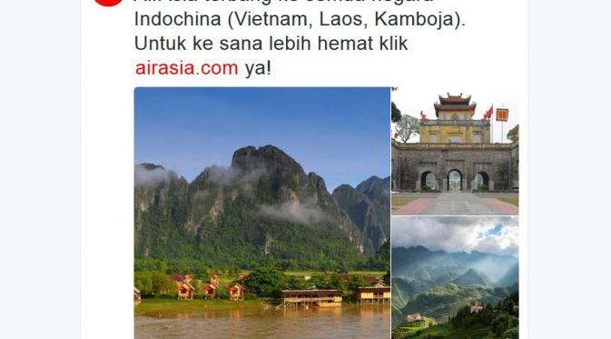 Tweet AirAsia Jelaskan Istilah Indochina