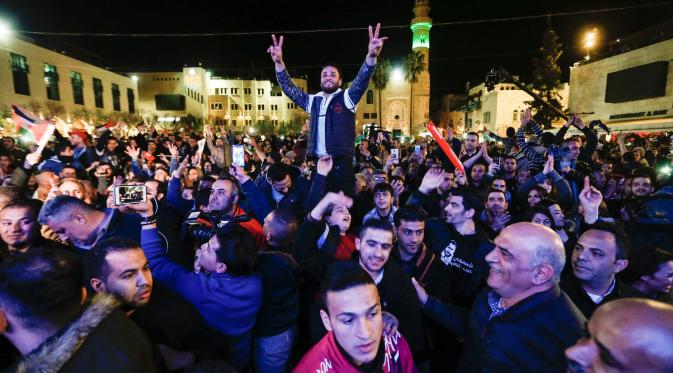 Palestina rayakan kemenangan Yaqoub Shaheen di ajang Arab Idol (AFP)