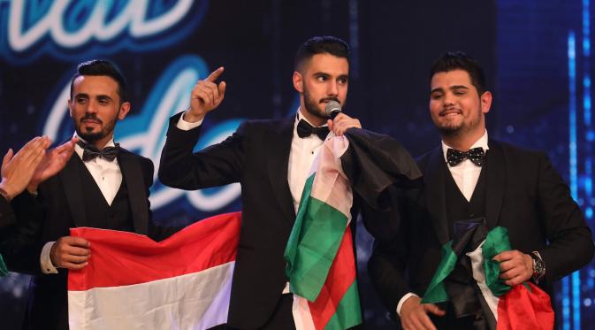 Pemuda Palestina Yaqoub Shaheen dinobatkan sebagai juara Arab Idol 2017 (AFP)