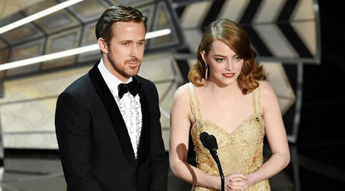 Emma Stone dan Ryan Gosling, pemeran utama La La Land. (AFP/Bintang.com)