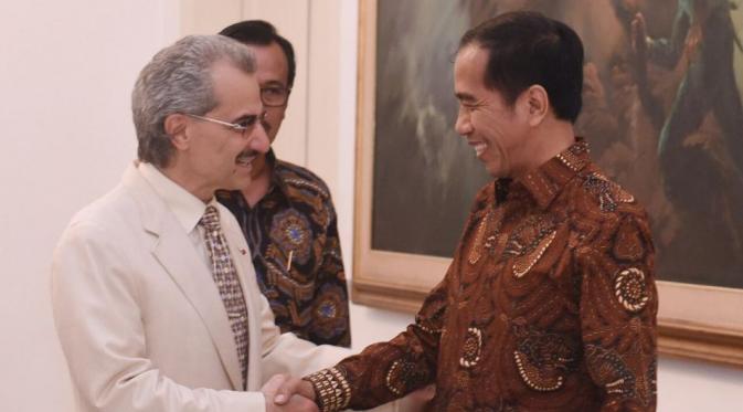 Pangeran Alwaleed saat bertemu Presiden Jokowi pada 22 Mei 2016 di Istana Bogor. foto: setkab.go.id