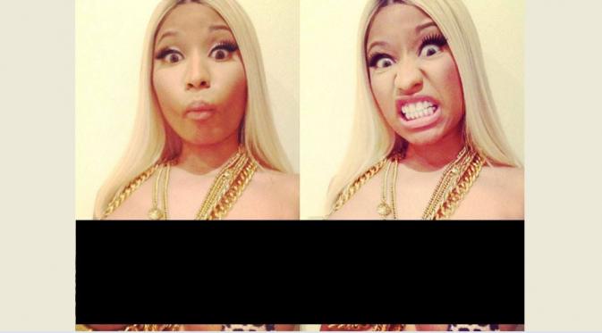 Nicki Minaj pamer payudara di Instagram. [foto: instagram]
