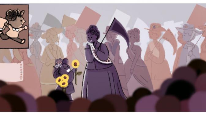 Google Doodle bertema Hari Perempuan Internasional, Rabu (8/3). (Google)