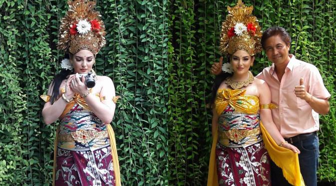 Putri Arab mengenakan kostum penari Bali di sebuah tempat spa di Nusa Dua. (Facebook/Wayan Adi Sumiran)